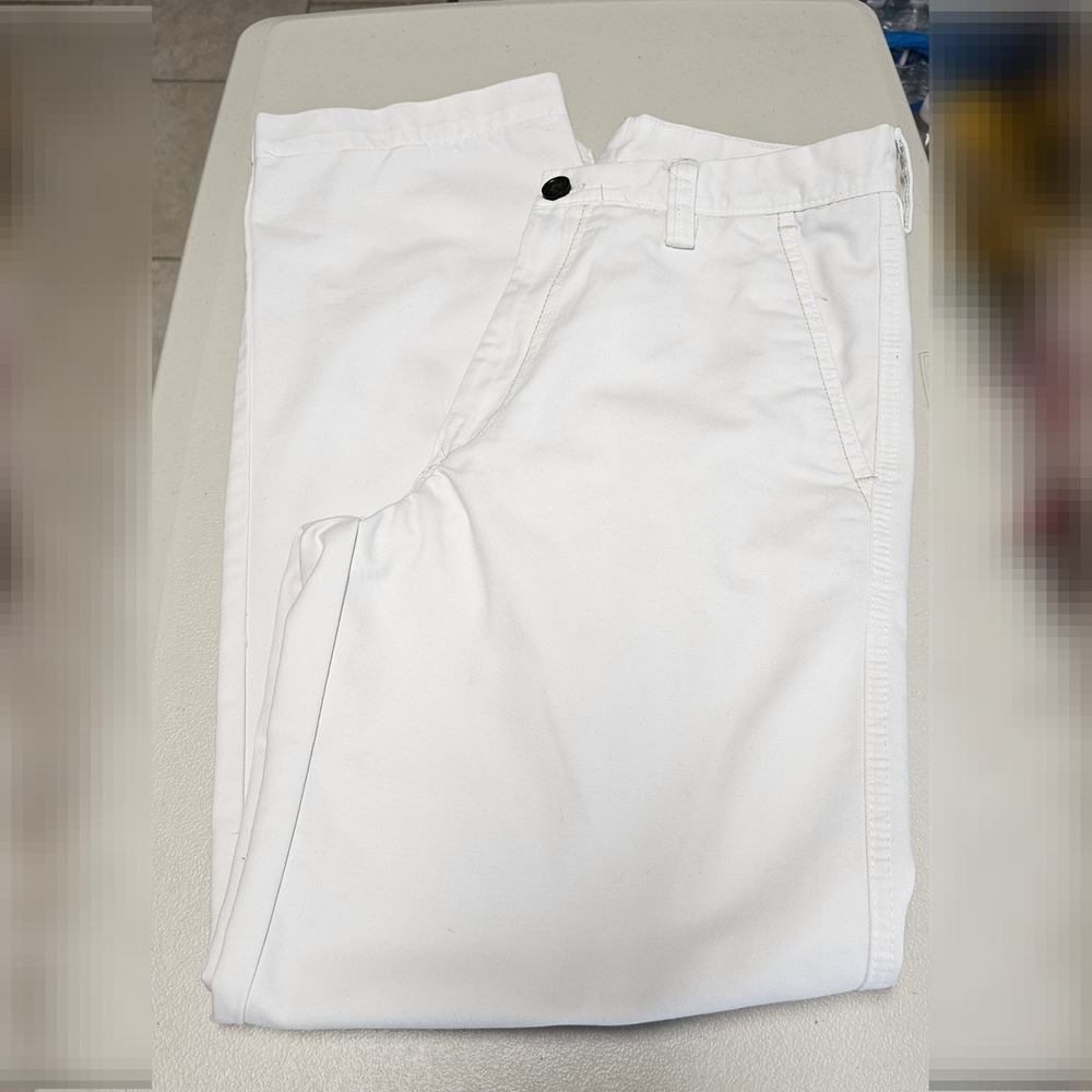 Life Khaki Haggar Mens 30x30 White Relaxed Straight Chino Pants Repreve Cotton